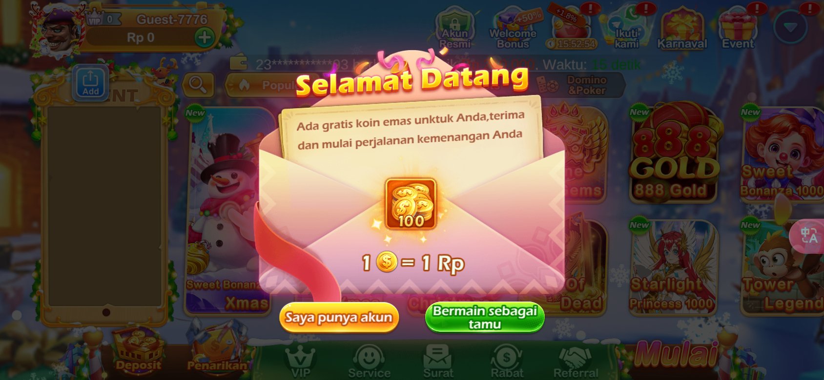 Dapatkan koin emas gratis di K3K3 2 4 31 untuk pengguna baru.